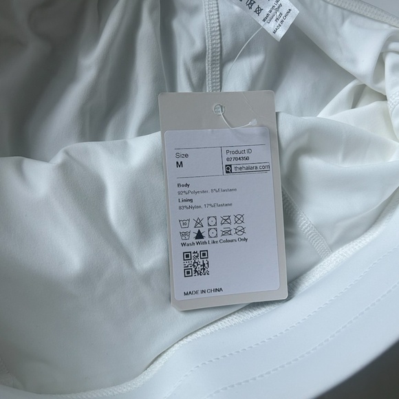 NWT Halara High Waisted Drawstring Contrast Mesh White skirt medium - Picture 6 of 6